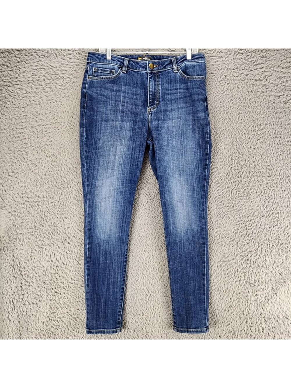 Lee Jeans Womens 12 Long Blue Stretch Denim Slim Fit Skinny Leg